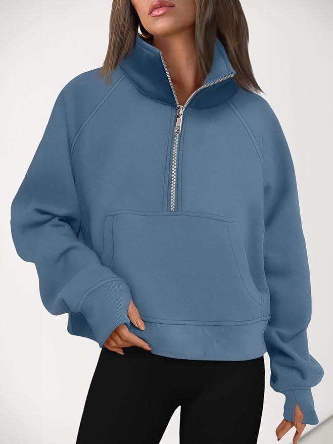 AUTOMET Womens Sweatshirts Half Zip Cropped Pullover Fleece Quarter Zipper Hoodies 2026 Fall Fashion Outfits Clothes