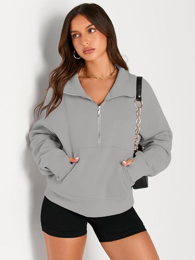 AUTOMET Womens Sweatshirts Half Zip Cropped Pullover Fleece Quarter Zipper Hoodies 2026 Fall Fashion Outfits Clothes