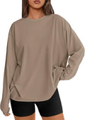 Trendy Queen Womens Spring Tops Oversized Long Sleeve T Shirts 2026 Basic Tee Fall Casual Workout Y2K Clothes