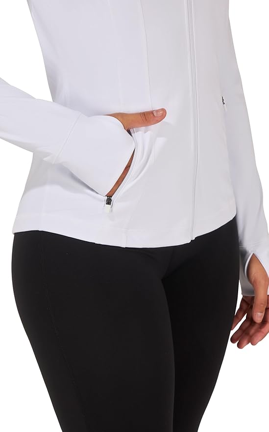 90 Degree By Reflex Full Zip Running Track Jacket Lightweight Athletic Slim Fit Jacket with Thumbholes