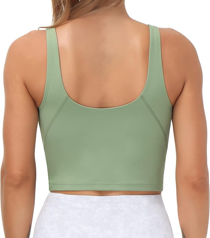THE GYM PEOPLE Womens' Sports Bra Longline Wirefree Padded with Medium Support