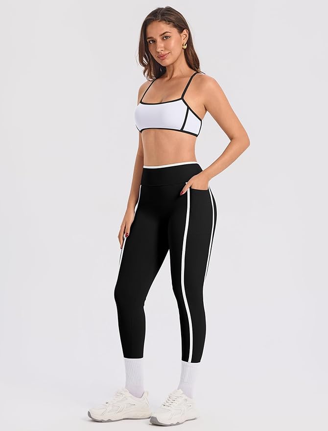 ABOCIW Womens Color Block Workout Sets Racerback Tank Top High Waist Leggings Gym Set Yoga Pilates Outfits