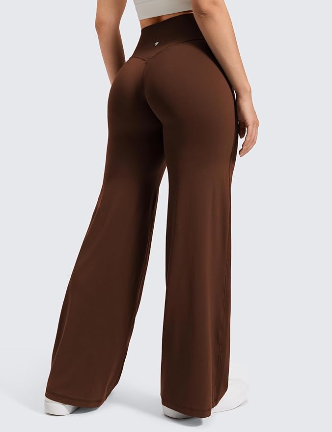 CRZ YOGA Softretch No Front Seam Wide Leg Pants 28''/ 30''/ 32" for Women - High Waist Yoga Lounge Buttery Soft Comfy Casual