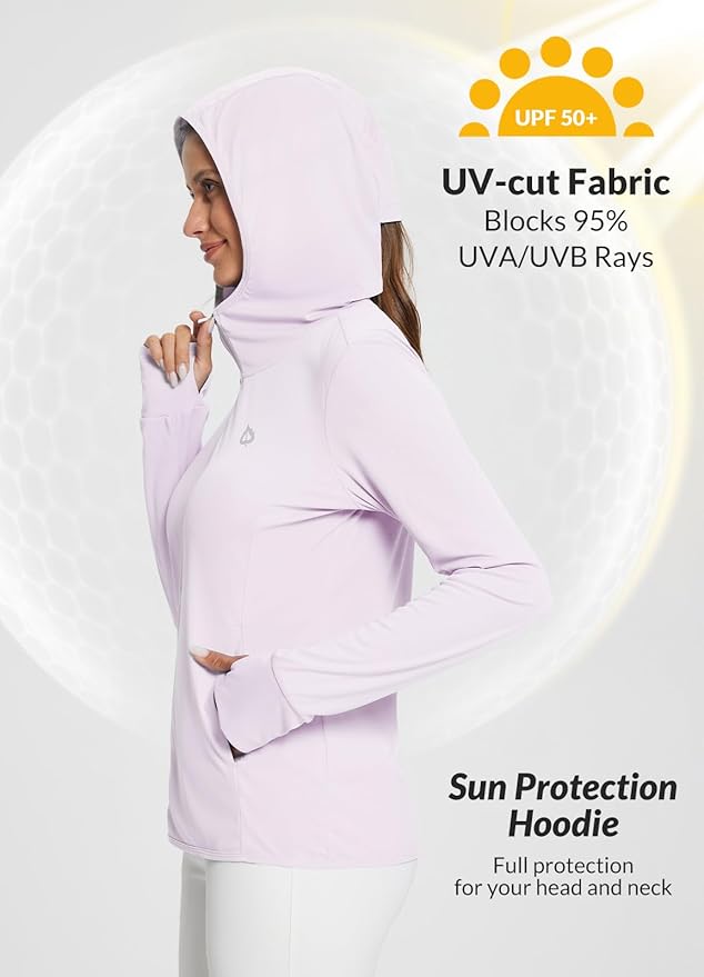 baleaf Women's Sun Protection Jacket Hoodie Clothing Lightweight Long Sleeve Sun Cover Up Shirt