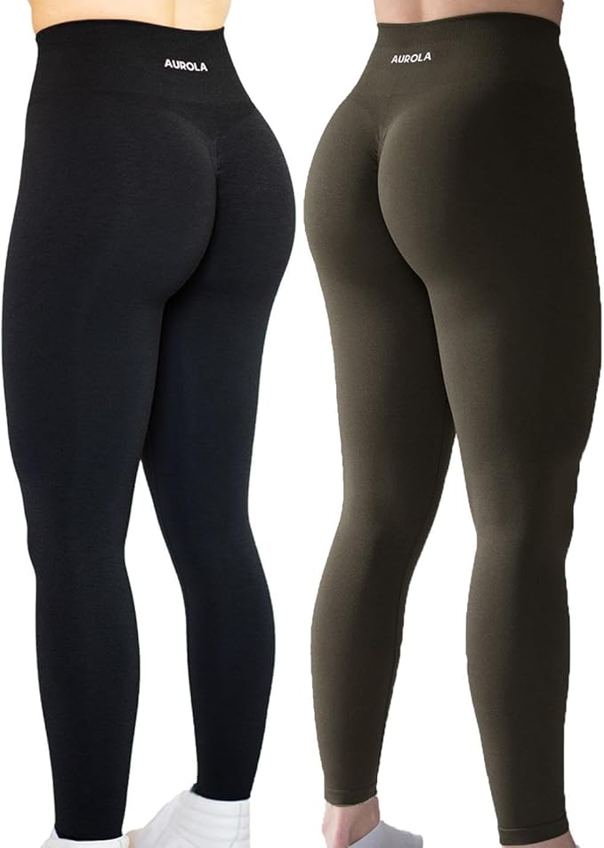 AUROLA Workout Leggings for Women Seamless Scrunch Tights Tummy Control Gym Fitness Girl Sport Active Yoga Pants