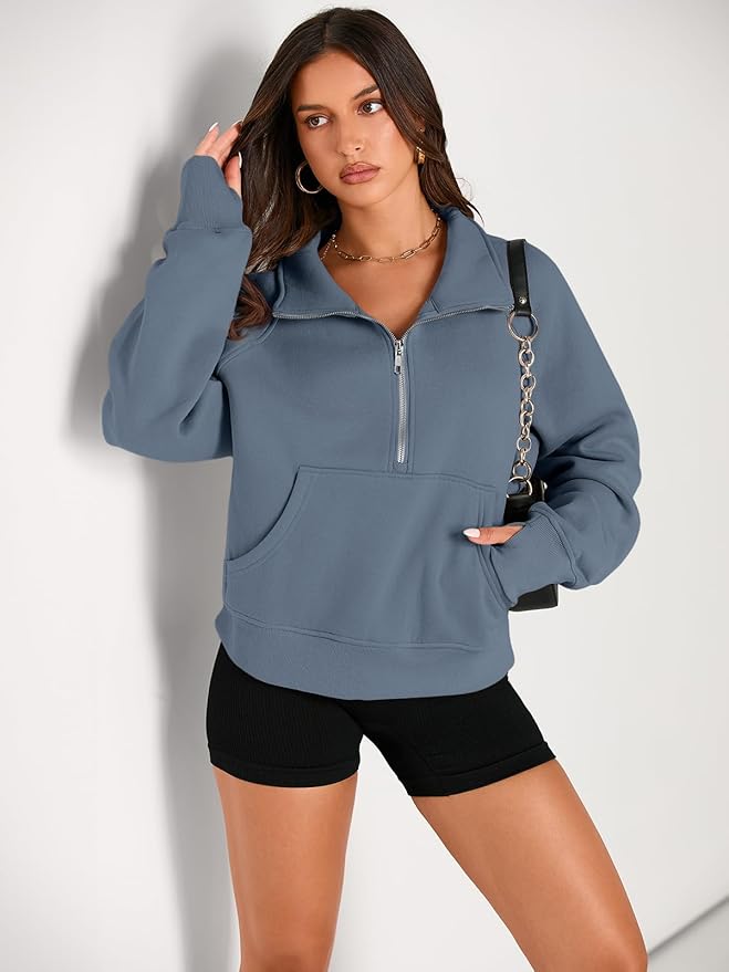 AUTOMET Womens Sweatshirts Half Zip Cropped Pullover Fleece Quarter Zipper Hoodies 2026 Fall Fashion Outfits Clothes