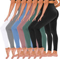 TNNZEET 7 Pack Leggings for Women - High Waisted Yoga Pants with Pockets Black Leggings Women Full Length & Capri