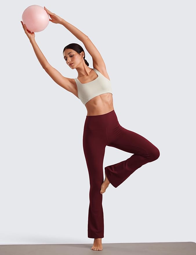 CRZ YOGA Butterluxe Mini Flared Leggings 30"/31.5"/33'' - High Waist Bootcut Casual Lounge Women Yoga Pants with Pocket