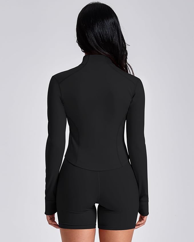 GYM RAINBOW Workout Jackets for Woman Lightweight Athletic Full Zip Running Jacket BBL Cropped Jackets Slim With Thumb Holes