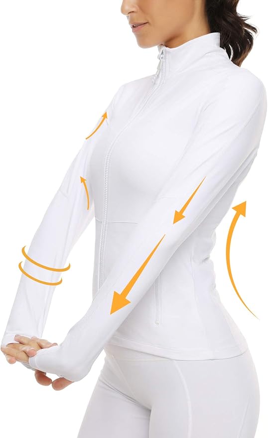 VUTRU Women's Workout Yoga Jacket Full Zip Running Athletic Track Jacket