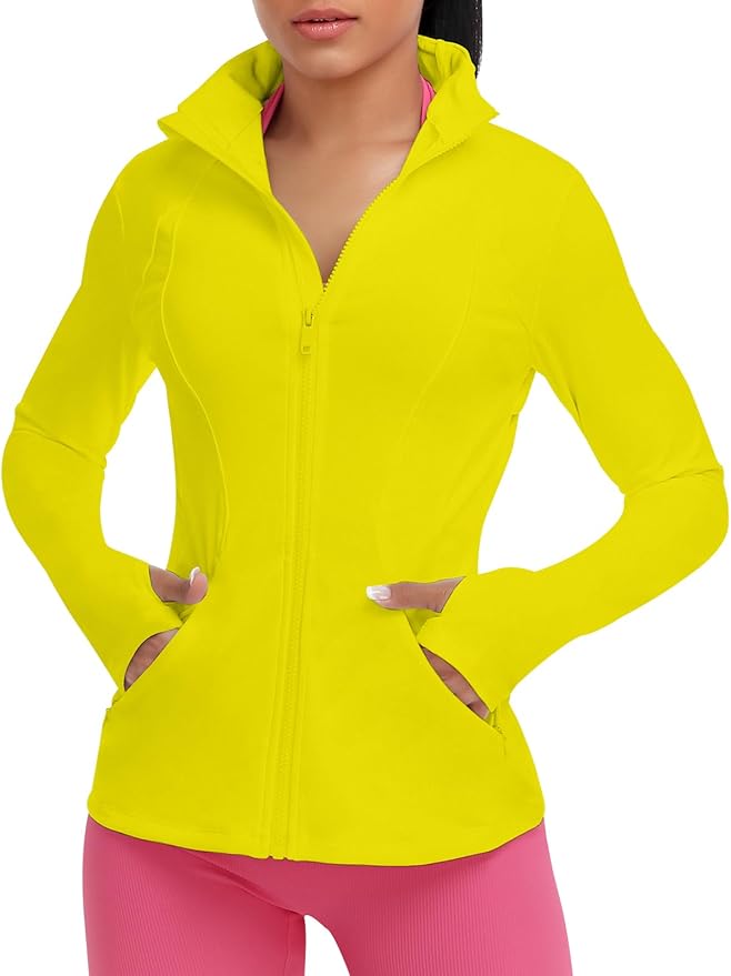 VUTRU Women's Workout Yoga Jacket Full Zip Running Athletic Track Jacket