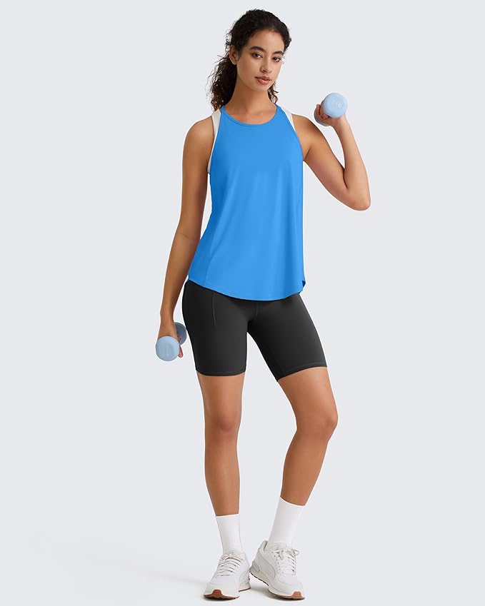 G4Free Workout Athletic Tank Tops for Women Racerback Lightweight Gym Pilates Y-Back Loose Fit Running Tanks Top