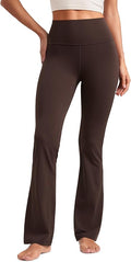 CRZ YOGA Butterluxe Flare Leggings 29"/30.5"/32"/33.5" - High Waist Bootcut Wide Leg Lounge Womens Yoga Pants with Pocket
