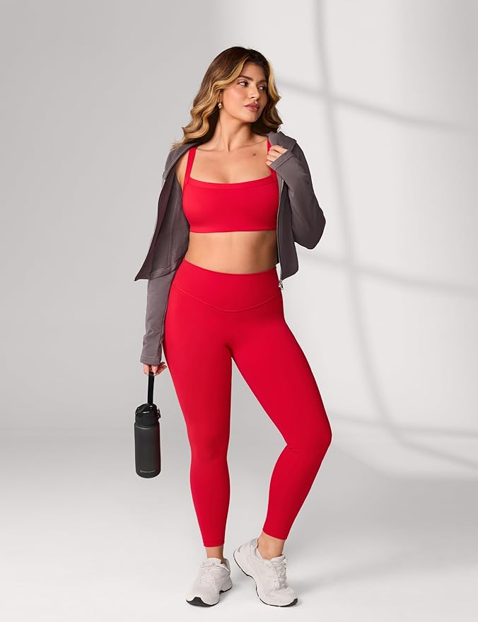 UNISSU Hugcurve Adjustable Sports Bra Square Neck Wireless Padded Yoga Workout Tops