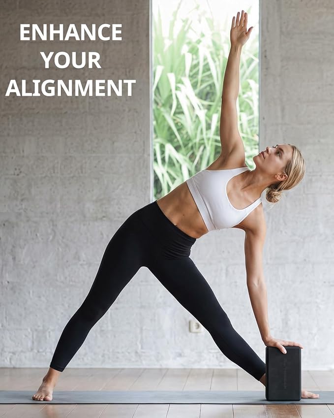 Trideer Yoga Blocks 2 Pack, Soft Non-Slip Foam Blocks with Beveled Edges for Alignment and Stretching in Yoga, Pilates, and Dance - Supportive, Lightweight, Odor Resistant, Latex-Free