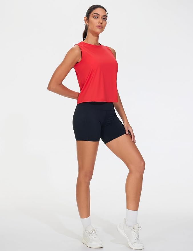 Dragon Fit Womens Ice Silk Workout Tank Tops Sleeveless Cropped Yoga Shirt for Running Gym Summer