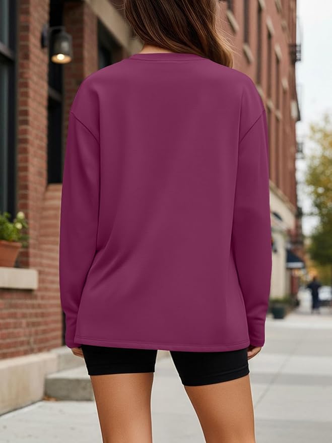 Trendy Queen Womens Spring Tops Oversized Long Sleeve T Shirts 2026 Basic Tee Fall Casual Workout Y2K Clothes