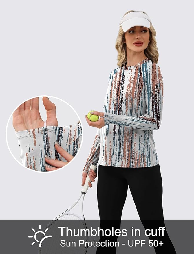 WIHOLL Workout Tops for Women Long Sleeve Sun Shirt UPF 50+ UV Protection Running Hiking Clothes Quick Dry Athletic Tops