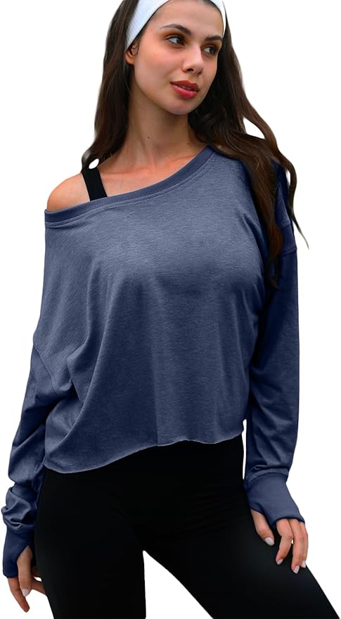 UNIANKIYA Open Back Workout Tops for Women Long Sleeve Cropped Athletic Clothes Gym Running Yoga Low Impact Sports T Shirts