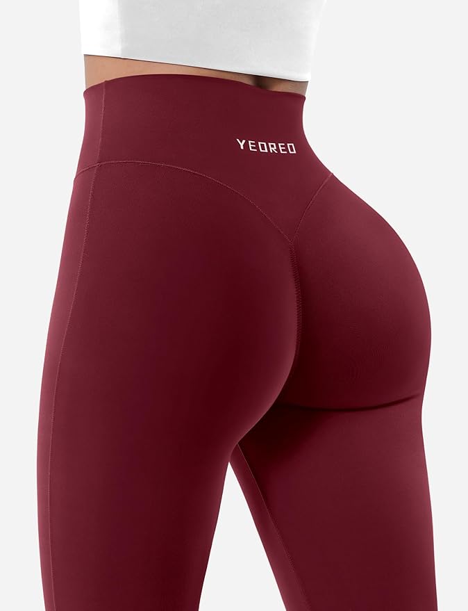 YEOREO Women's Mini Flared Workout High Waist No Front Seam Yoga Legging Pants