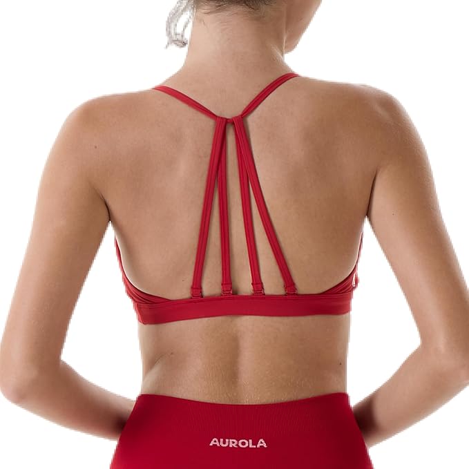 AUROLA Mercury Workout Sports Bras Women Athletic Removable Padded Backless Strapy Minimal Crop Top