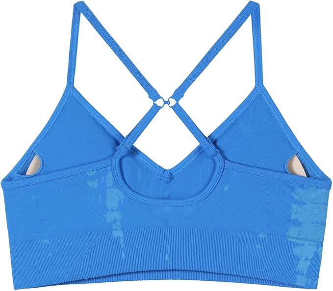 AUROLA Serpent Seamless Sports Bras for Women,Backless Padded Strappy Workout Gym Yoga Crop Tops