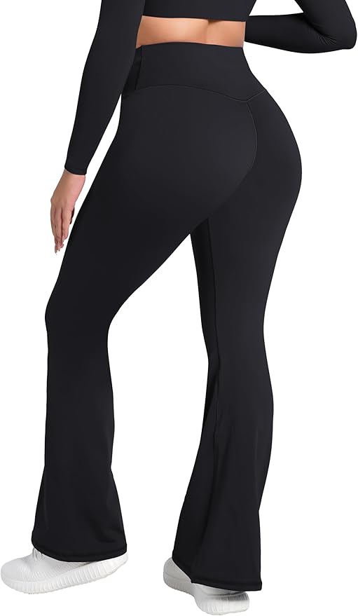 Sunzel Flare Leggings, Crossover Yoga Pants with Tummy Control, High-Waisted and Wide Leg