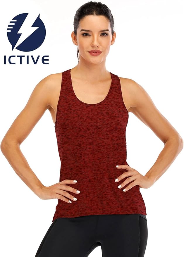 ICTIVE Womens Cross Backless Workout Tops for Women Racerback Tank Tops Open Back Running Muscle Tank Yoga Shirts