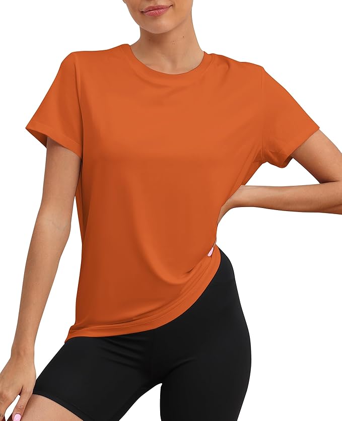 KevaMolly Workout Tops for Women UPF50+ Breathable Loose Fit Yoga T Shirts Short Sleeve Running Gym Athletic Tee Top