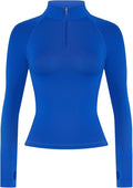 AUROLA Influence Workout Jacket for Women, Half Zip Cropped Slim Fit Long Sleeve Yoga Jackets Athletic Top with Thumb Holes