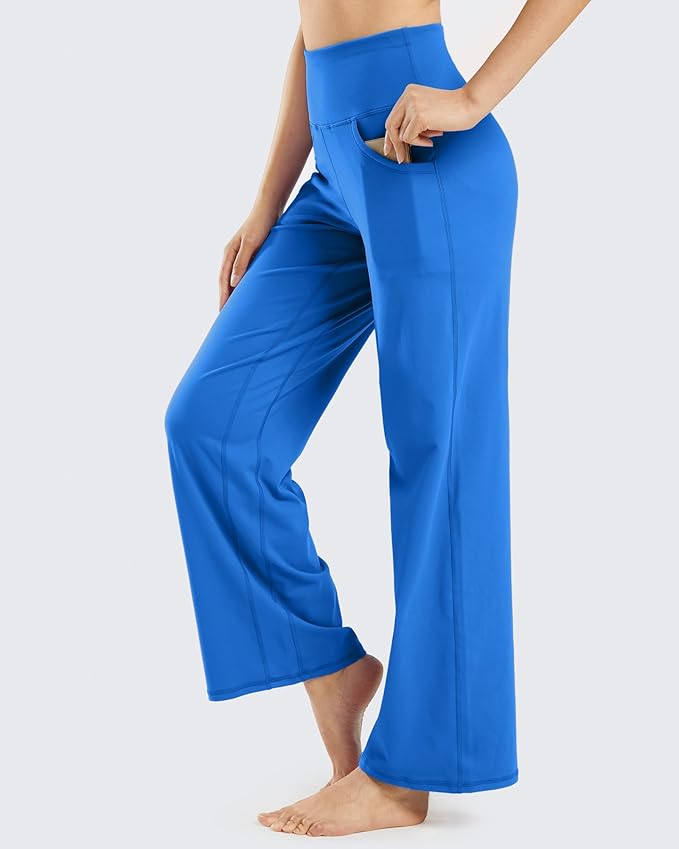 Promover Wide Leg Pants Woman Yoga Pants with Pockets Stretch Loose Casual Lounge Sweatpants Petite/Regular/Tall