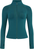 AUROLA Influence Athletic Workout Jacket for Women, Lightweight Slim Fit Full Zip Running Yoga Sports Jacket with Thumb Holes