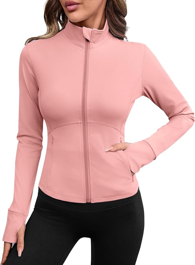 Avoogue Women Lightweight Active Jacket Full Zip Workout Running Yoga Athletic Outerwear with Pockets