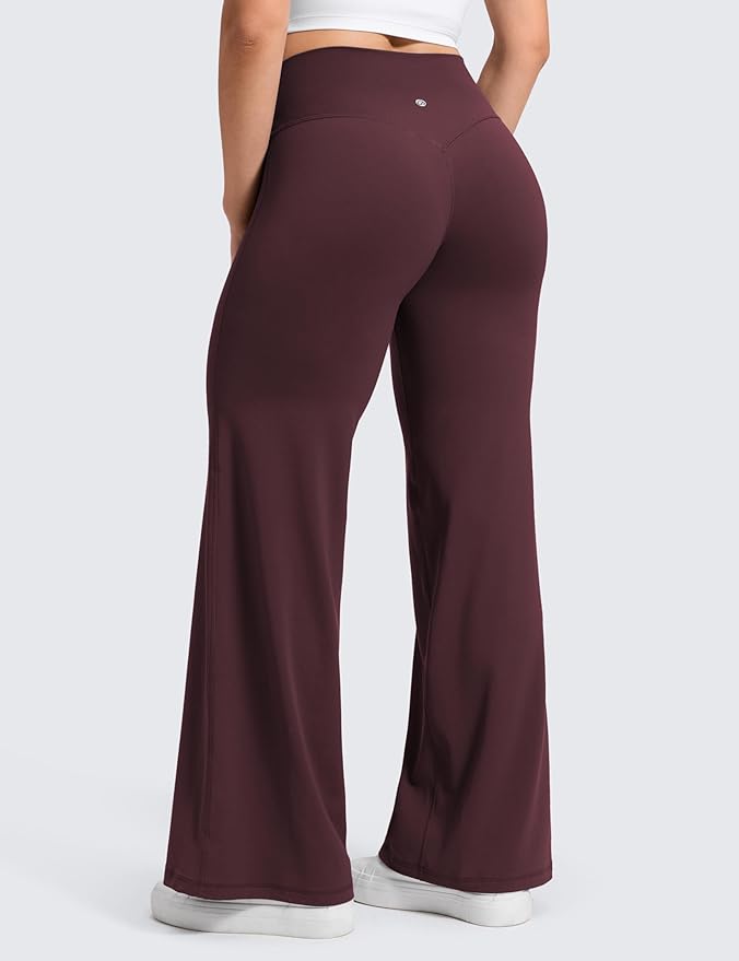 CRZ YOGA Softretch No Front Seam Wide Leg Pants 28''/ 30''/ 32" for Women - High Waist Yoga Lounge Buttery Soft Comfy Casual