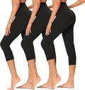 GAYHAY High Waisted Capri Leggings for Women - Soft Slim Yoga Pants for Running Cycling Workout