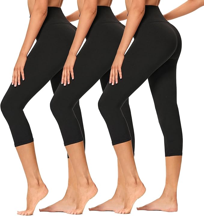 GAYHAY High Waisted Capri Leggings for Women - Soft Slim Yoga Pants for Running Cycling Workout