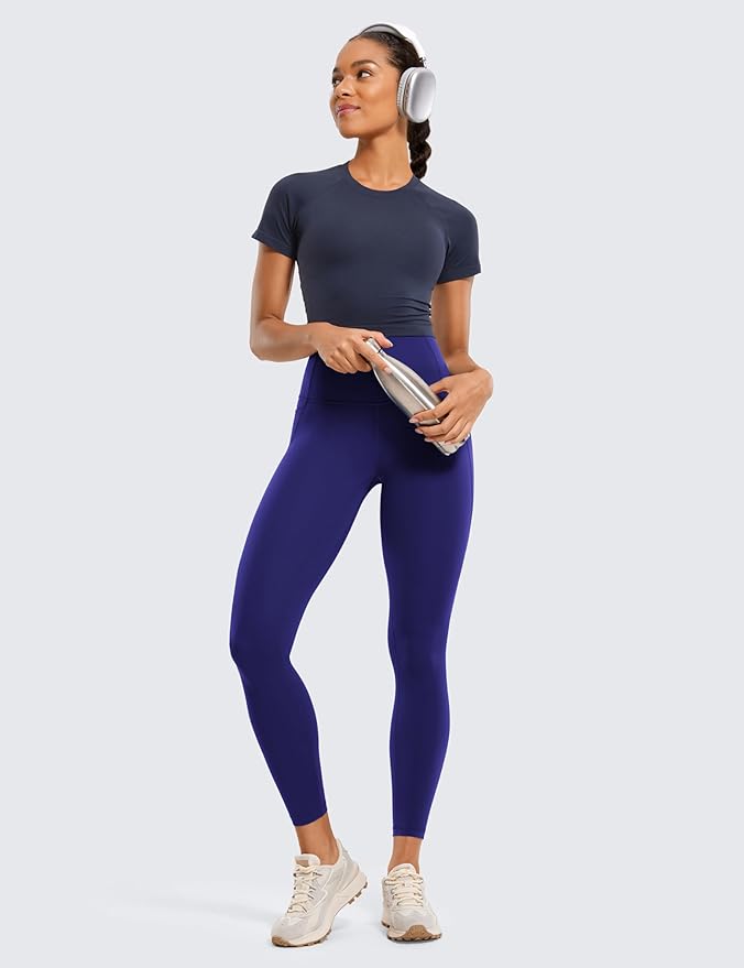 CRZ YOGA Butterluxe Workout Leggings Pockets 25'' - High Waisted Gym Womens Yoga Pants Buttery Soft