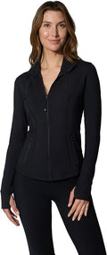90 Degree By Reflex Full Zip Running Track Jacket Lightweight Athletic Slim Fit Jacket with Thumbholes