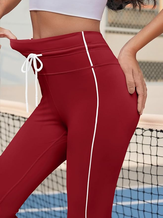 Aoysky Womens Buttery Soft High Waisted Drawstring Leggings 25'' Workout Running Gym Athletic Yoga Pants