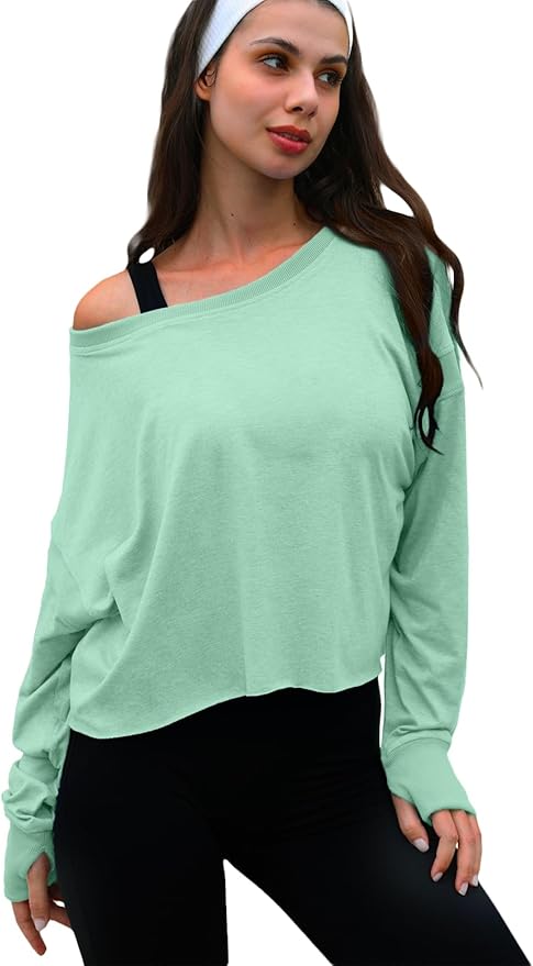 UNIANKIYA Open Back Workout Tops for Women Long Sleeve Cropped Athletic Clothes Gym Running Yoga Low Impact Sports T Shirts
