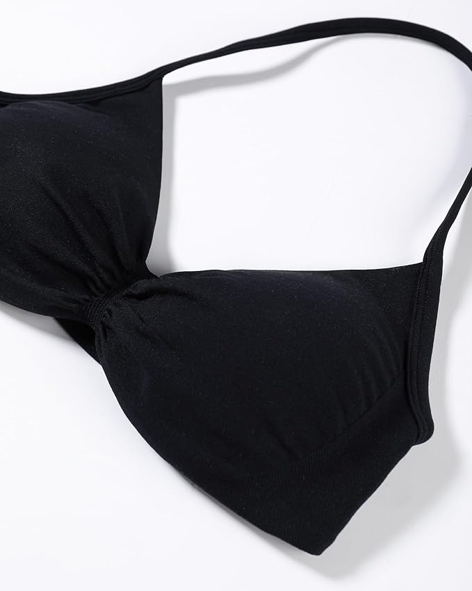 AUROLA Influence Strappy Bra Sports Bras for Women, Backless Padded Impact Strappy Bra Workout Gym Yoga with Removable Cups