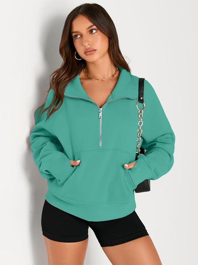 AUTOMET Womens Sweatshirts Half Zip Cropped Pullover Fleece Quarter Zipper Hoodies 2026 Fall Fashion Outfits Clothes