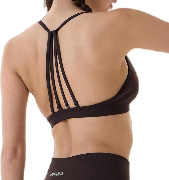 AUROLA Mercury Workout Sports Bras Women Athletic Removable Padded Backless Strapy Minimal Crop Top