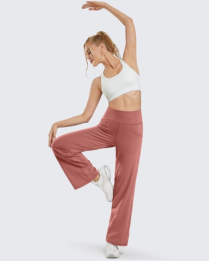 Promover Wide Leg Pants Woman Yoga Pants with Pockets Stretch Loose Casual Lounge Sweatpants Petite/Regular/Tall