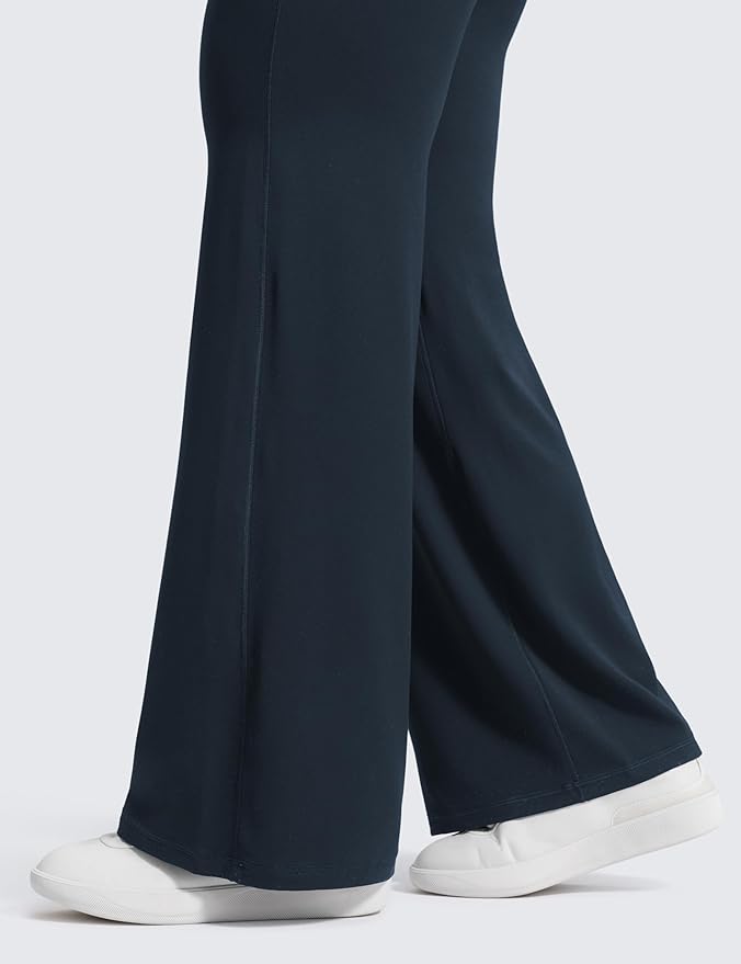 CRZ YOGA Softretch No Front Seam Wide Leg Pants 28''/ 30''/ 32" for Women - High Waist Yoga Lounge Buttery Soft Comfy Casual