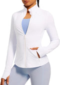 IUGA Women's Workout Jackets BBL Running Athletic Jackets Lightweight Full Zip Up Slim Fit for Women with Thumb Holes