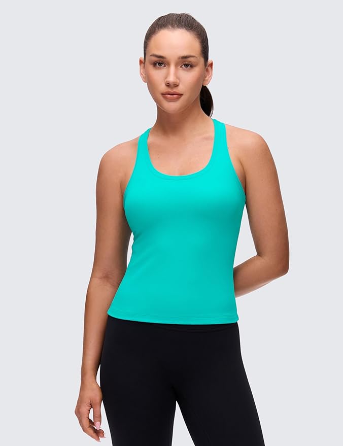 CRZ YOGA Butterluxe Racerback Tank Tops for Women - Yoga Workout Casual Gym Athletic Camisole Tight Sleeveless Shirts