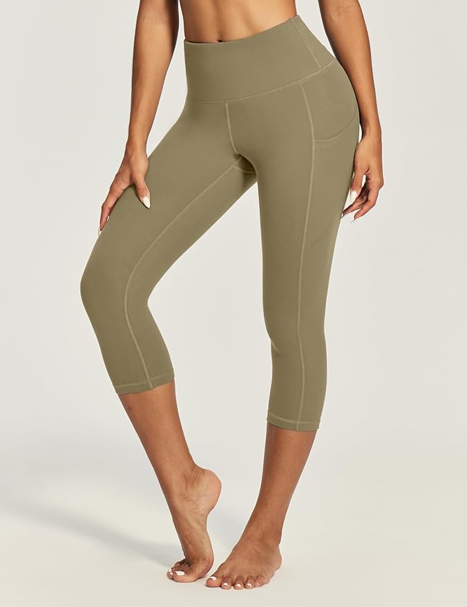 IUGA High Waisted Yoga Pants for Women with Pockets Capri Leggings for Women Workout Leggings for Women Yoga Capris