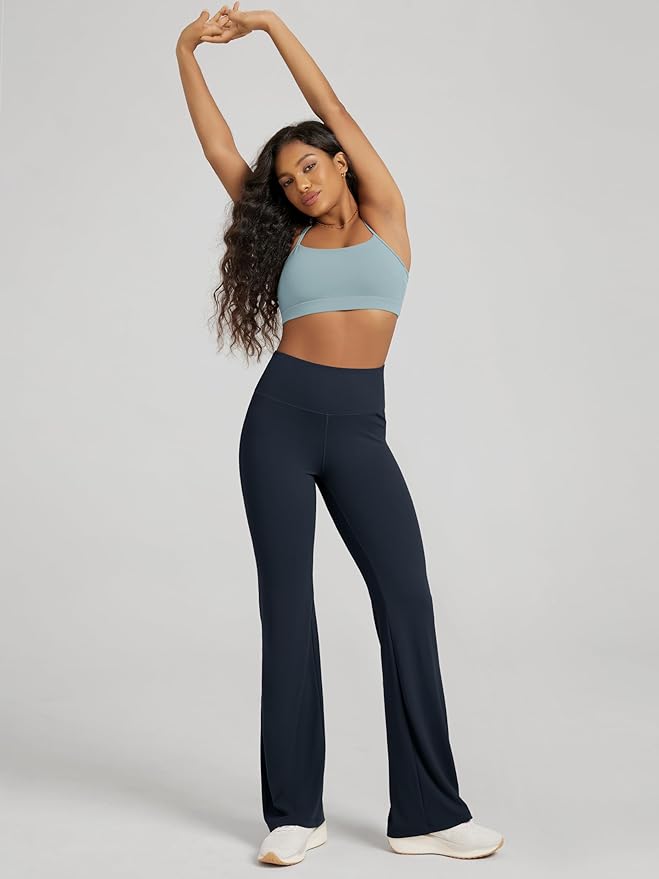 ODODOS Women's Powerful Tummy Control Flared Yoga Pants 2.0 High Waist Workout Bootcut Leggings with Inner Pocket- 29" / 31"