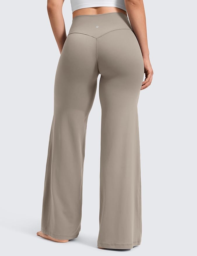 CRZ YOGA Softretch No Front Seam Wide Leg Pants 28''/ 30''/ 32" for Women - High Waist Yoga Lounge Buttery Soft Comfy Casual